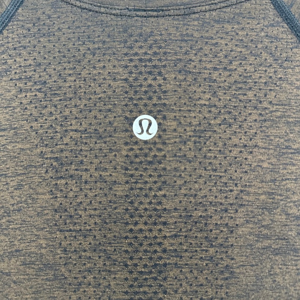 Lululemon Swiftly Tech Short Sleeve Crew 2.0 Heathered Black Brown Running Shirt - Picture 2 of 5